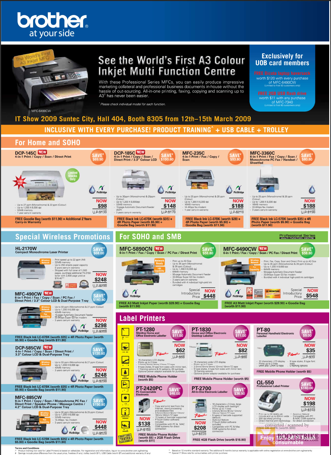 IT Show 2009 price list image brochure of Brother Printers Wireless Label