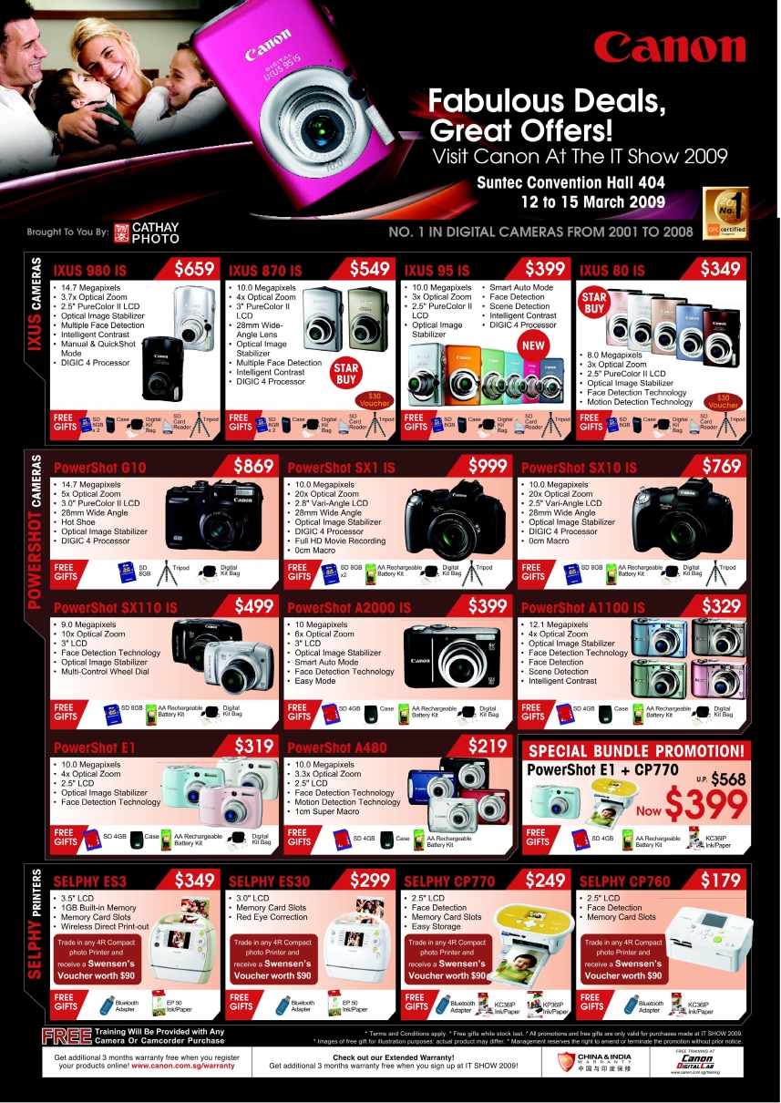 IT Show 2009 price list image brochure of Canon Camera Printers