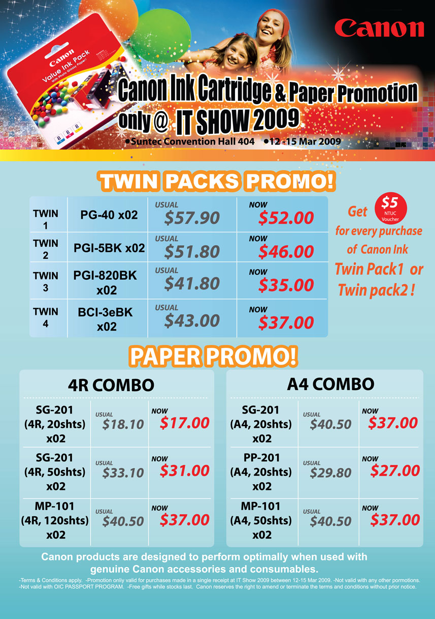 IT Show 2009 price list image brochure of Canon Ink 2 (coldfreeze)
