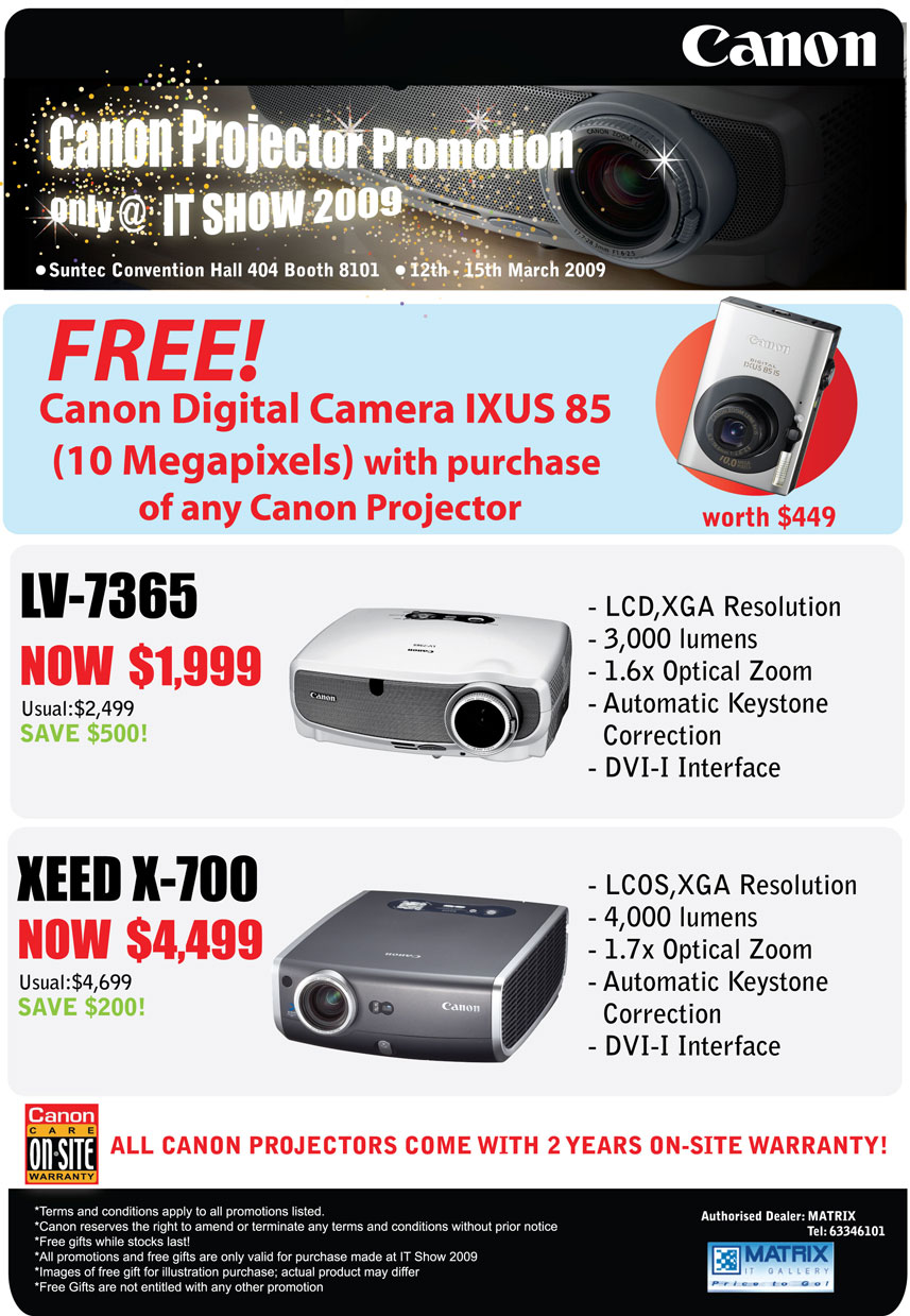 IT Show 2009 price list image brochure of Canon Projector 2 (coldfreeze)