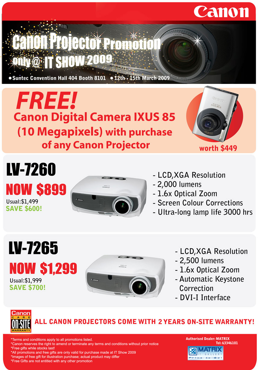 IT Show 2009 price list image brochure of Canon Projector