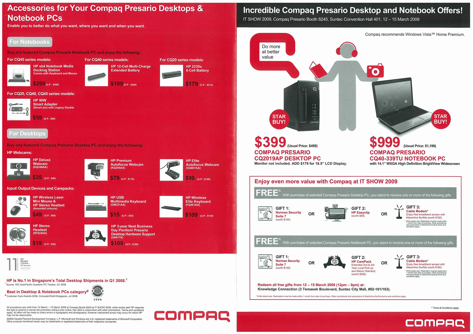 IT Show 2009 price list image brochure of Compaq Accessories Presario Desktop Notebook (tclong)