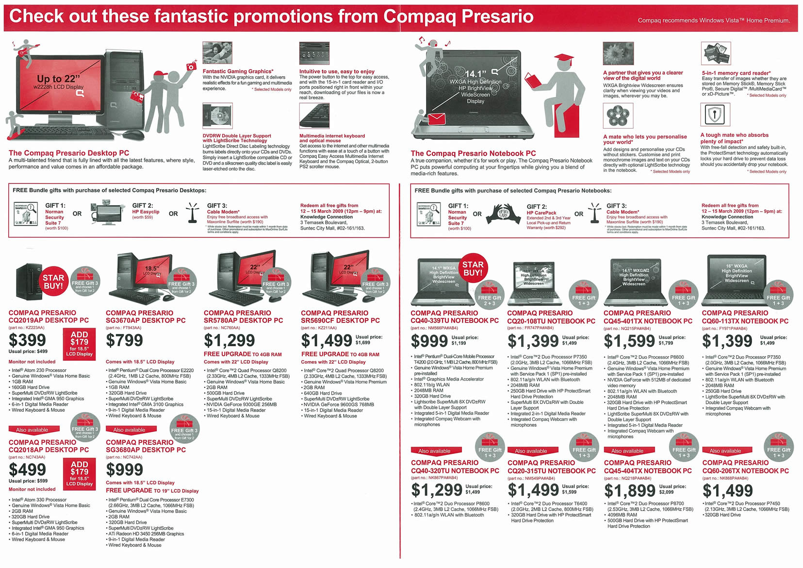 IT Show 2009 price list image brochure of Compaq Presario Desktop Notebook (tclong)