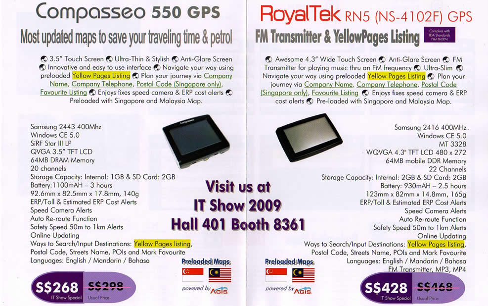 IT Show 2009 price list image brochure of Compasseo RoalTek GPS 1 (coldfreeze)