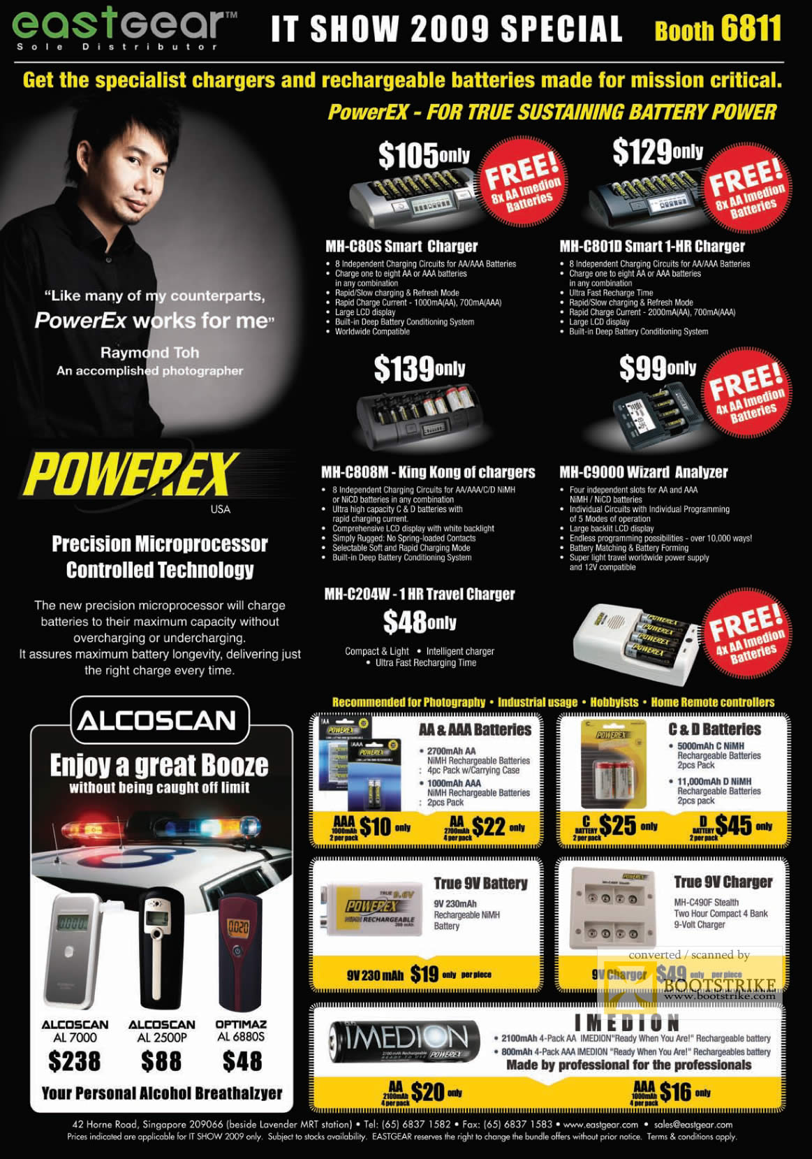 IT Show 2009 price list image brochure of Eastgear Batteries Powerex