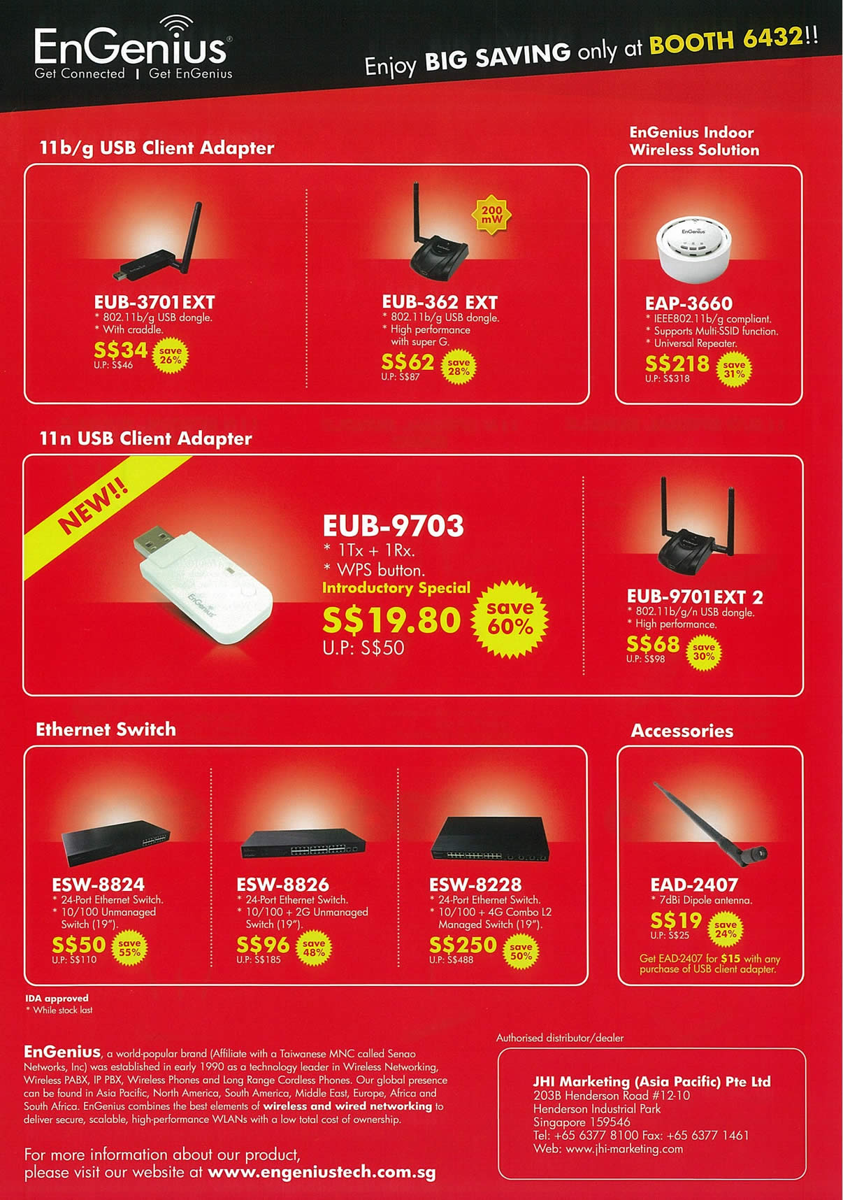 IT Show 2009 price list image brochure of Engenius Wireless Adaptor Switch Tclong