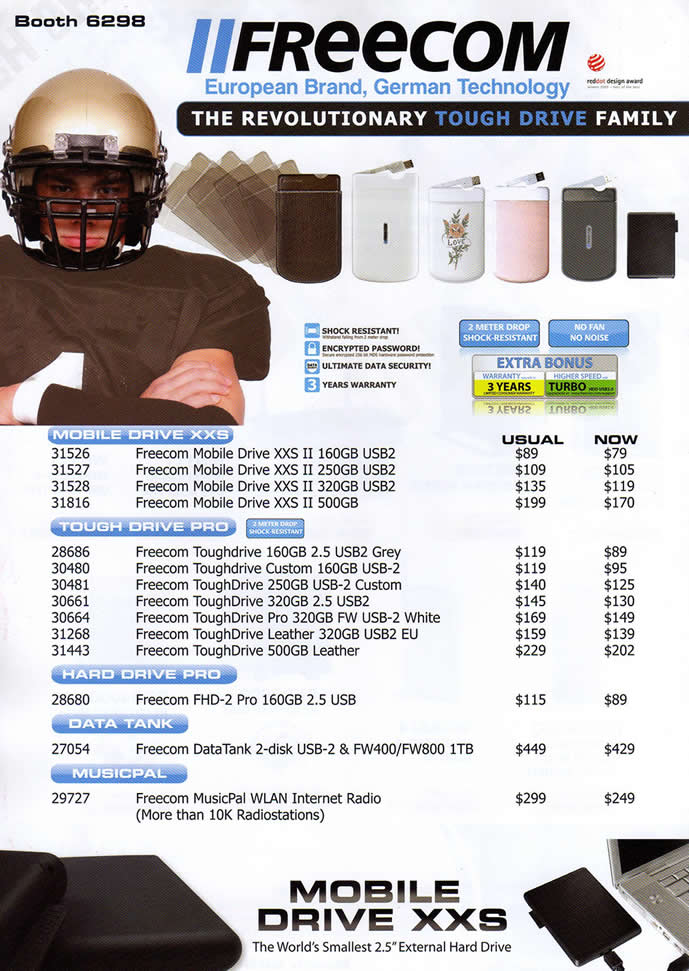 IT Show 2009 price list image brochure of FreeCom Mobile Tough Drive (coldfreeze)