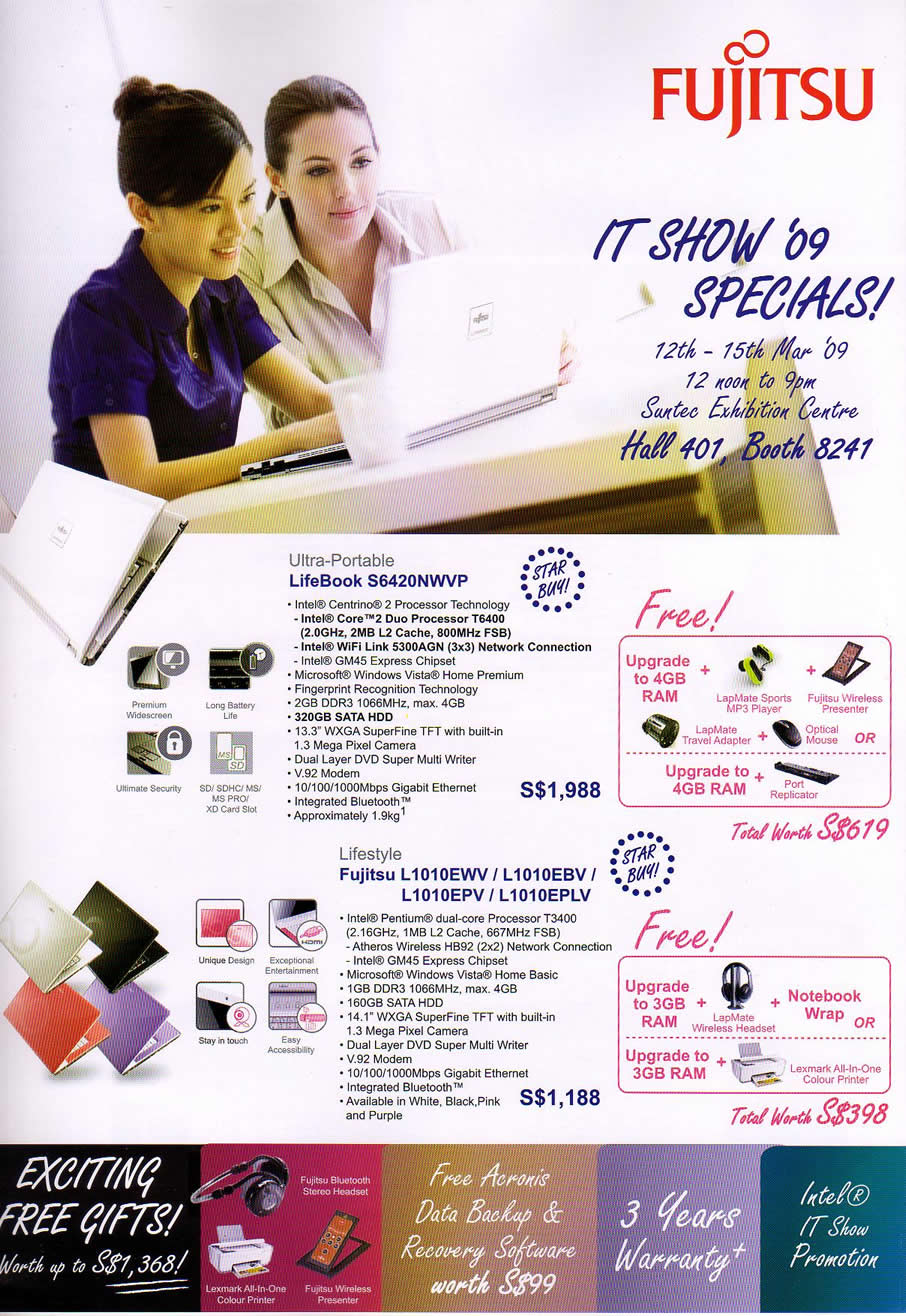 IT Show 2009 price list image brochure of Fujitsu Lifebook (coldfreeze)