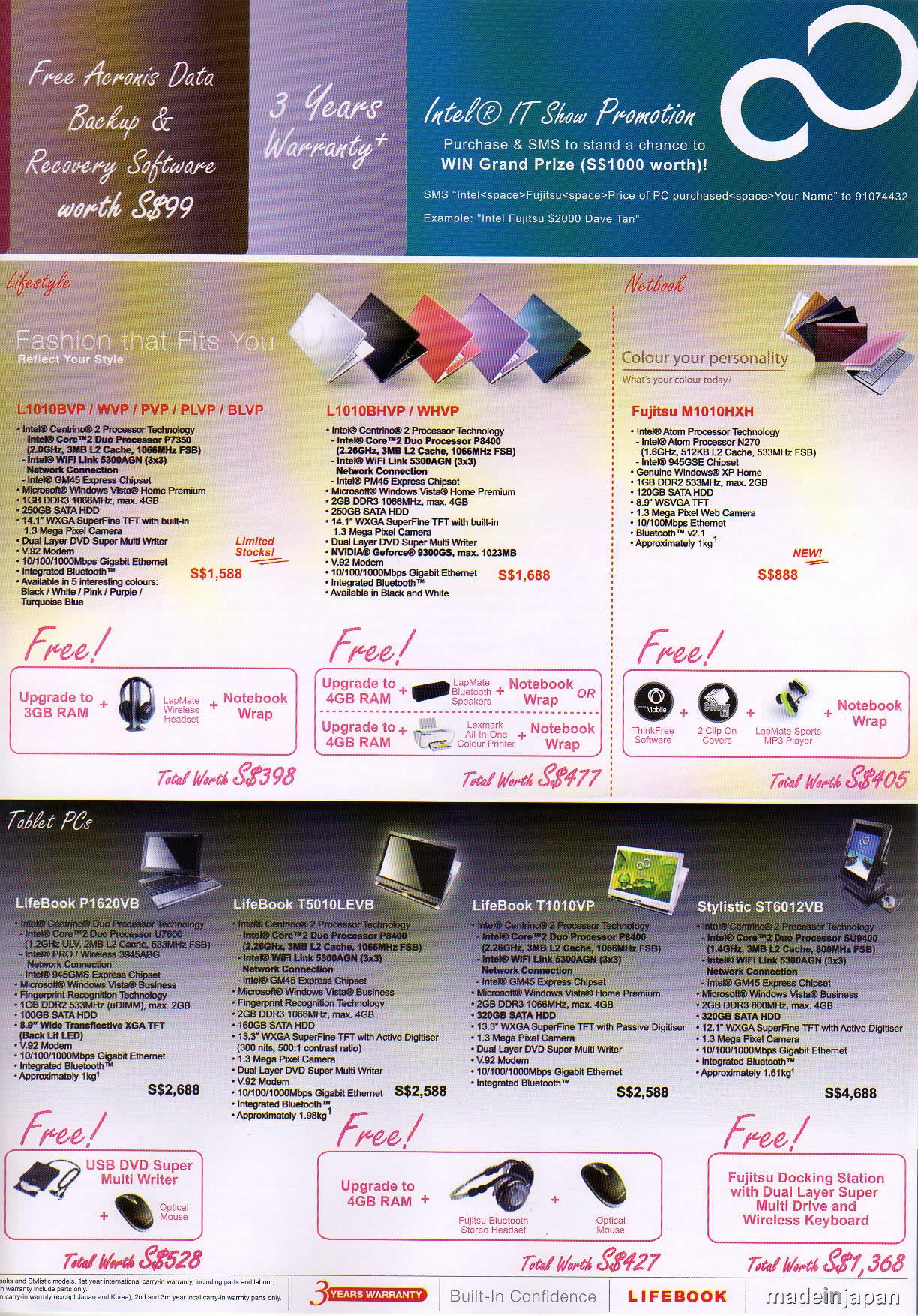 IT Show 2009 price list image brochure of Fujitsu Lifebook 3 (coldfreeze)
