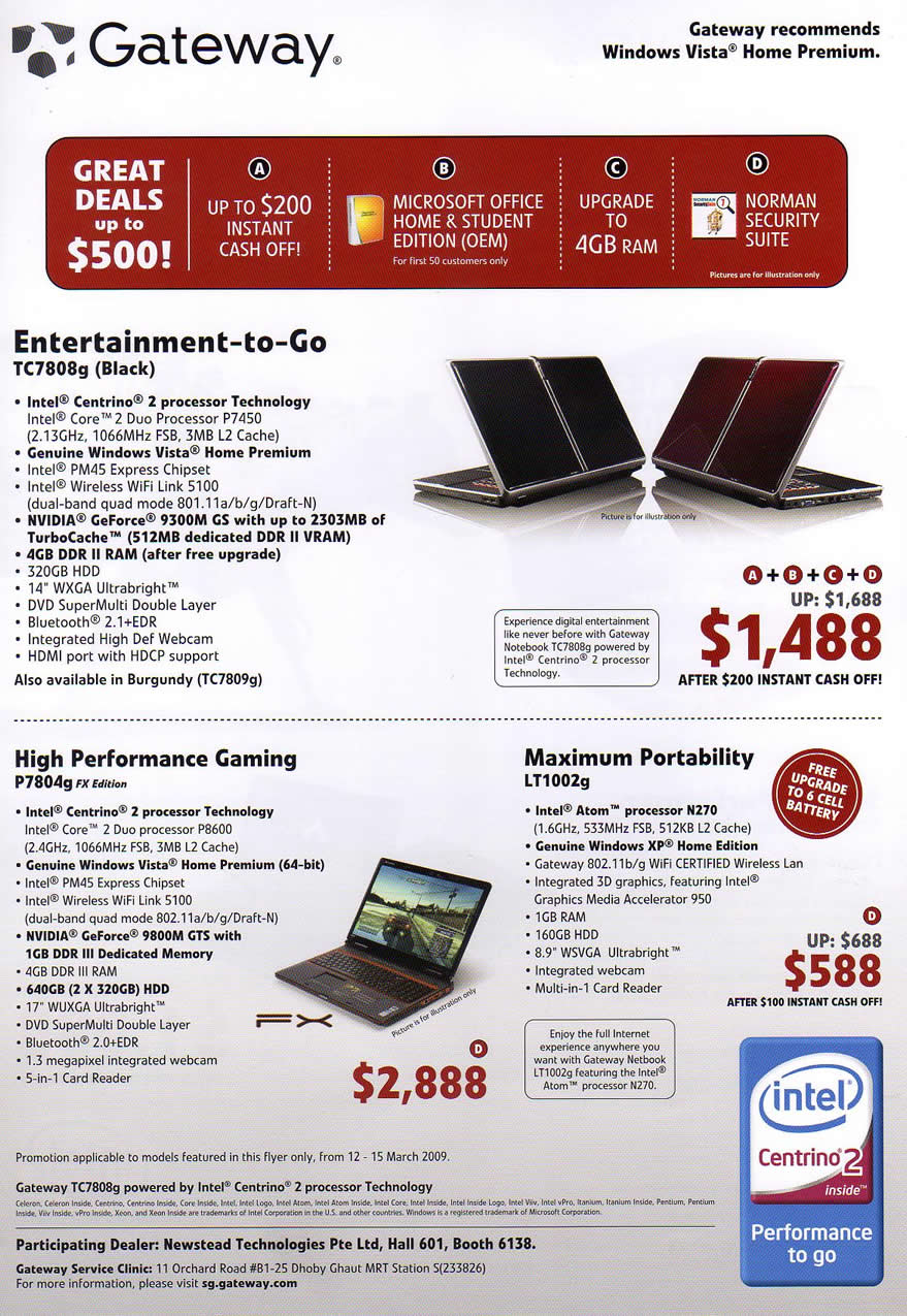 IT Show 2009 price list image brochure of Gateway Notebooks 2 (coldfreeze)