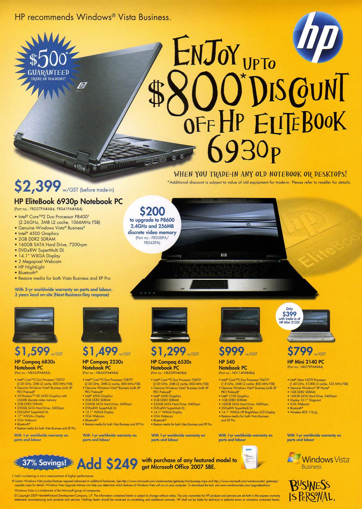 IT Show 2009 price list image brochure of HP Elitebook (coldfreeze)