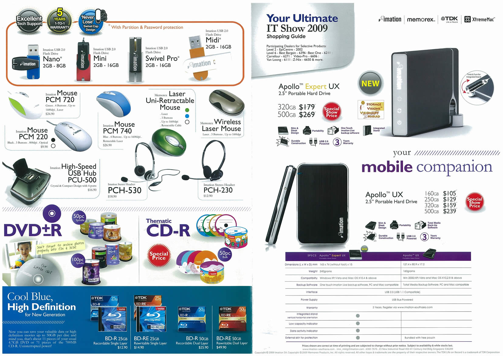 IT Show 2009 price list image brochure of Imation Mouse DVD-R CD-R Apollo Storage (tclong)