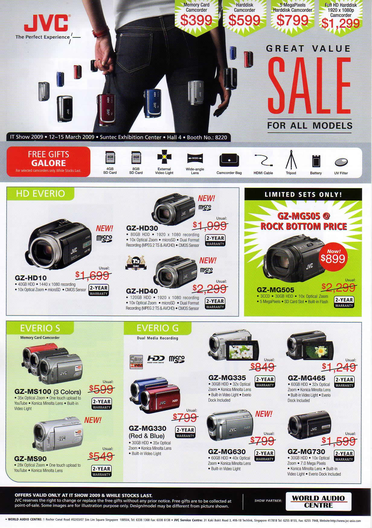 IT Show 2009 price list image brochure of JVC Camcorders (coldfreeze)