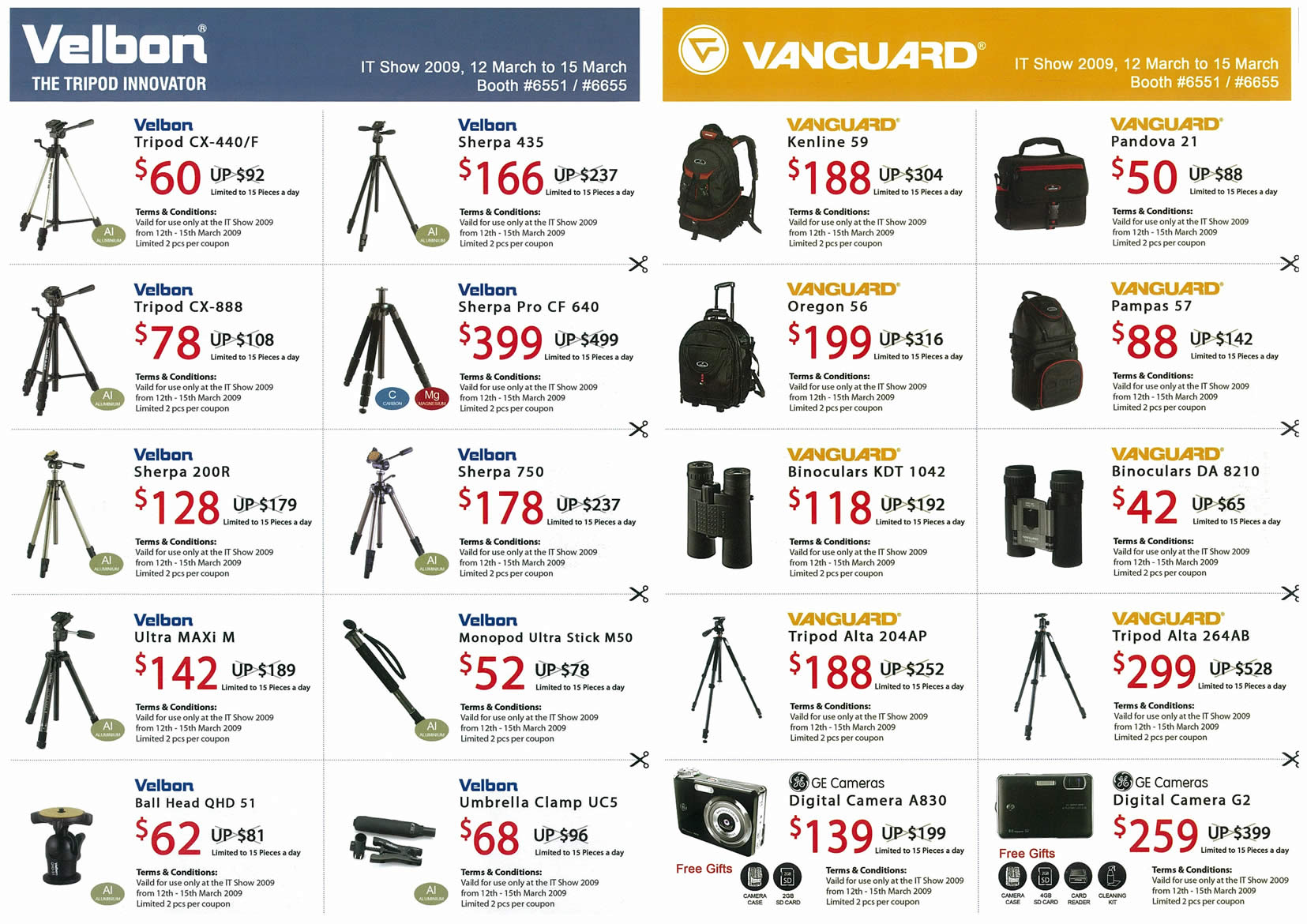 IT Show 2009 price list image brochure of Lau International Tripod Binoculars Bag Velbon Vanguard (tclong)