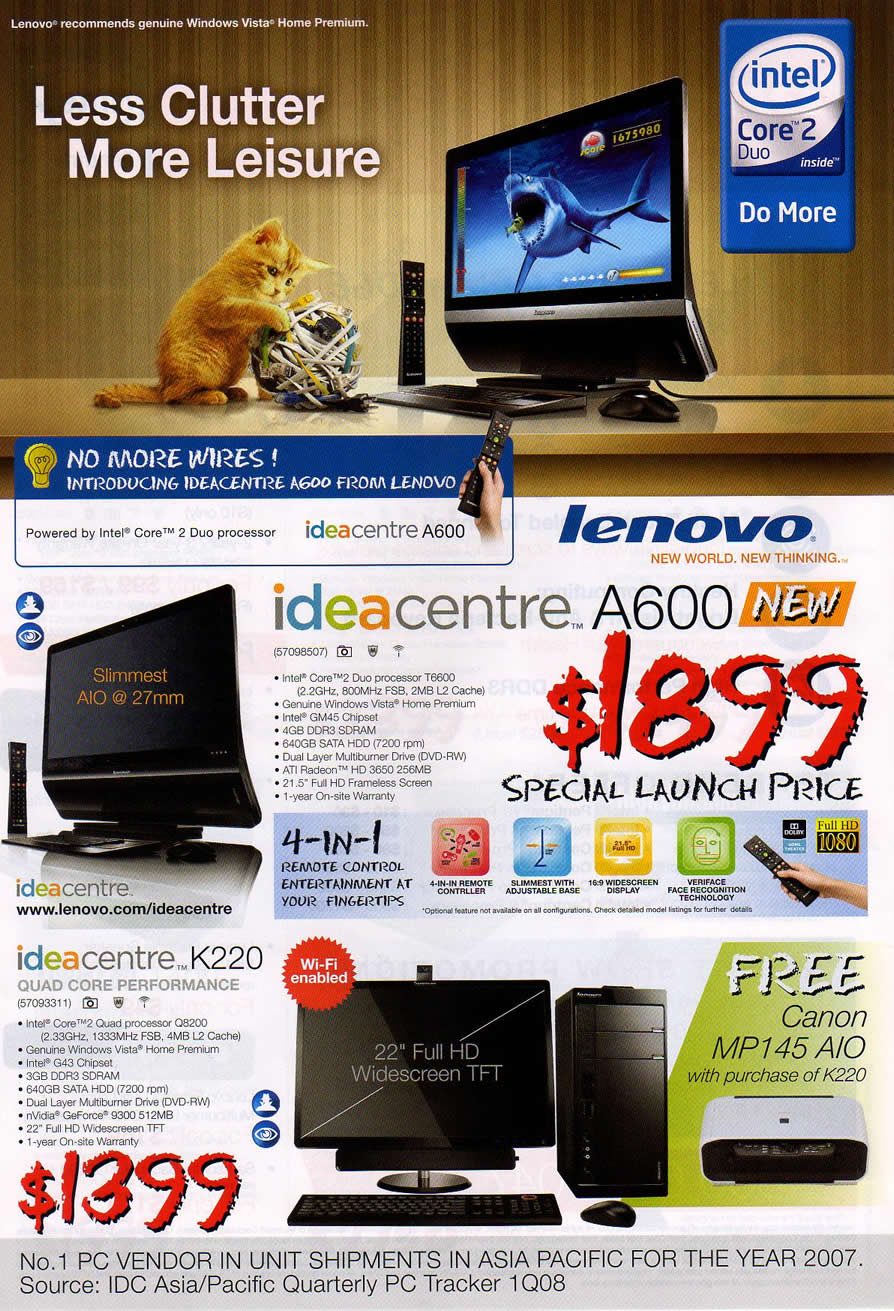 IT Show 2009 price list image brochure of Lenovo Ideacentre (coldfreeze)