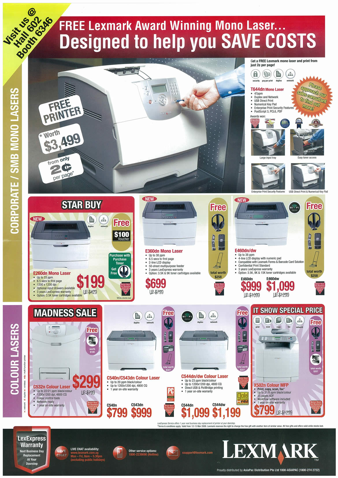 IT Show 2009 price list image brochure of Lexmark Laser Printers (tclong)