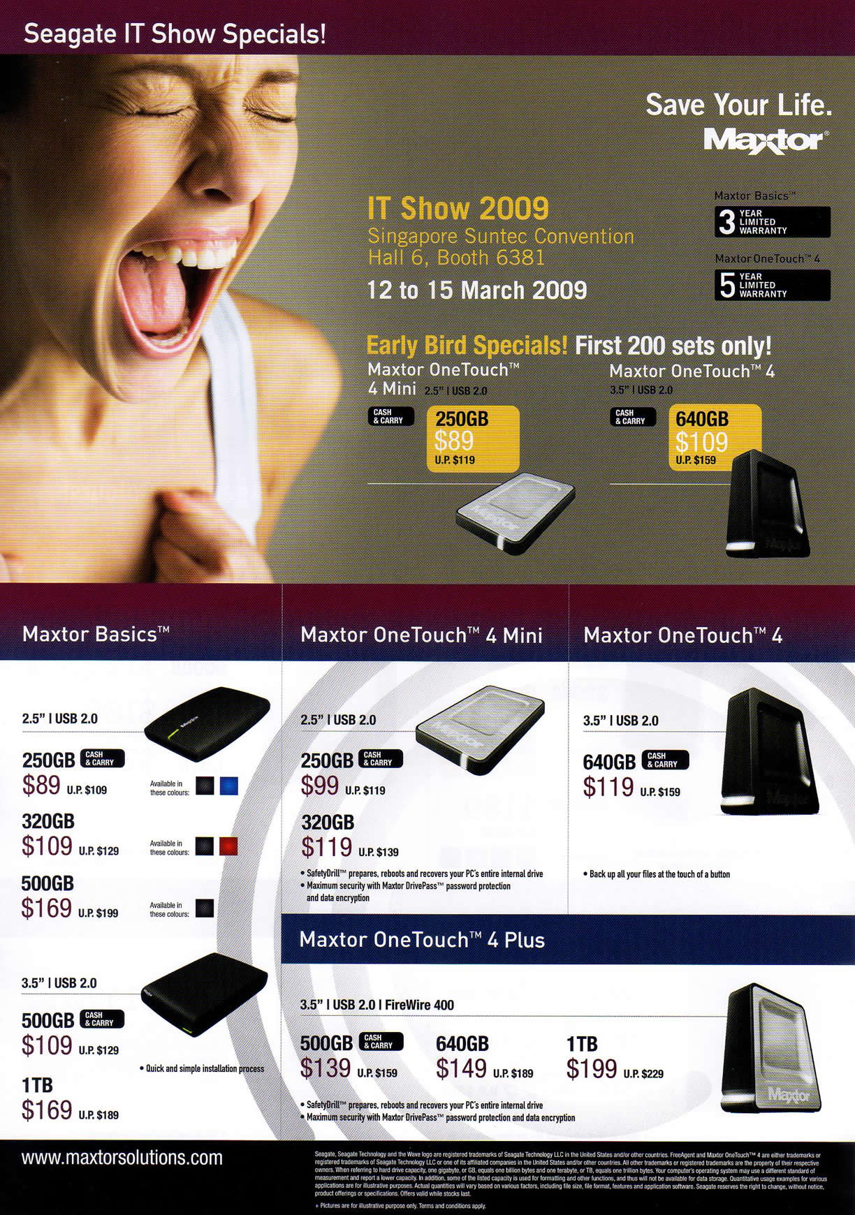 IT Show 2009 price list image brochure of Maxtor External Hard Disks (coldfreeze)