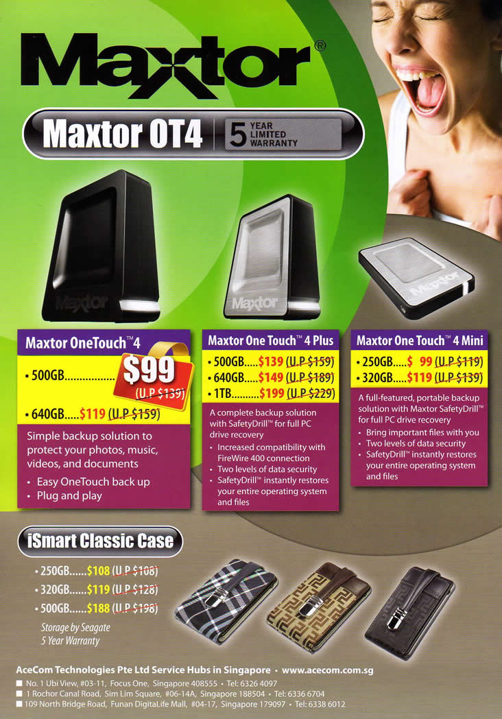 IT Show 2009 price list image brochure of Maxtor ISmart OneTouch (coldfreeze)