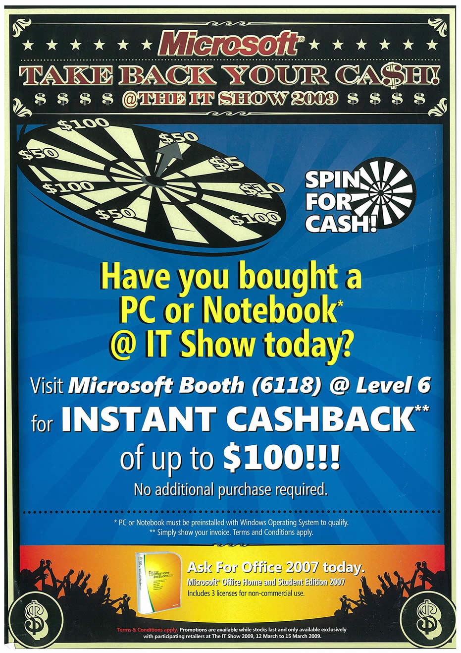 IT Show 2009 price list image brochure of Microsoft PC Notebook Cashback Tclong