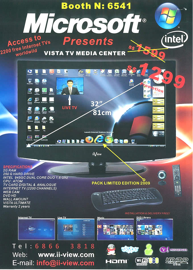 IT Show 2009 price list image brochure of Microsoft Vista TV Media Center Tclong