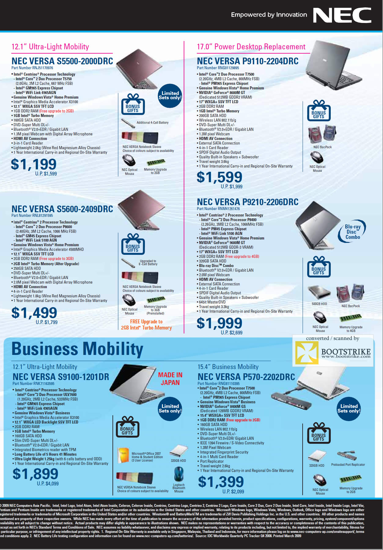 IT Show 2009 price list image brochure of NEC Versa Laptops 1