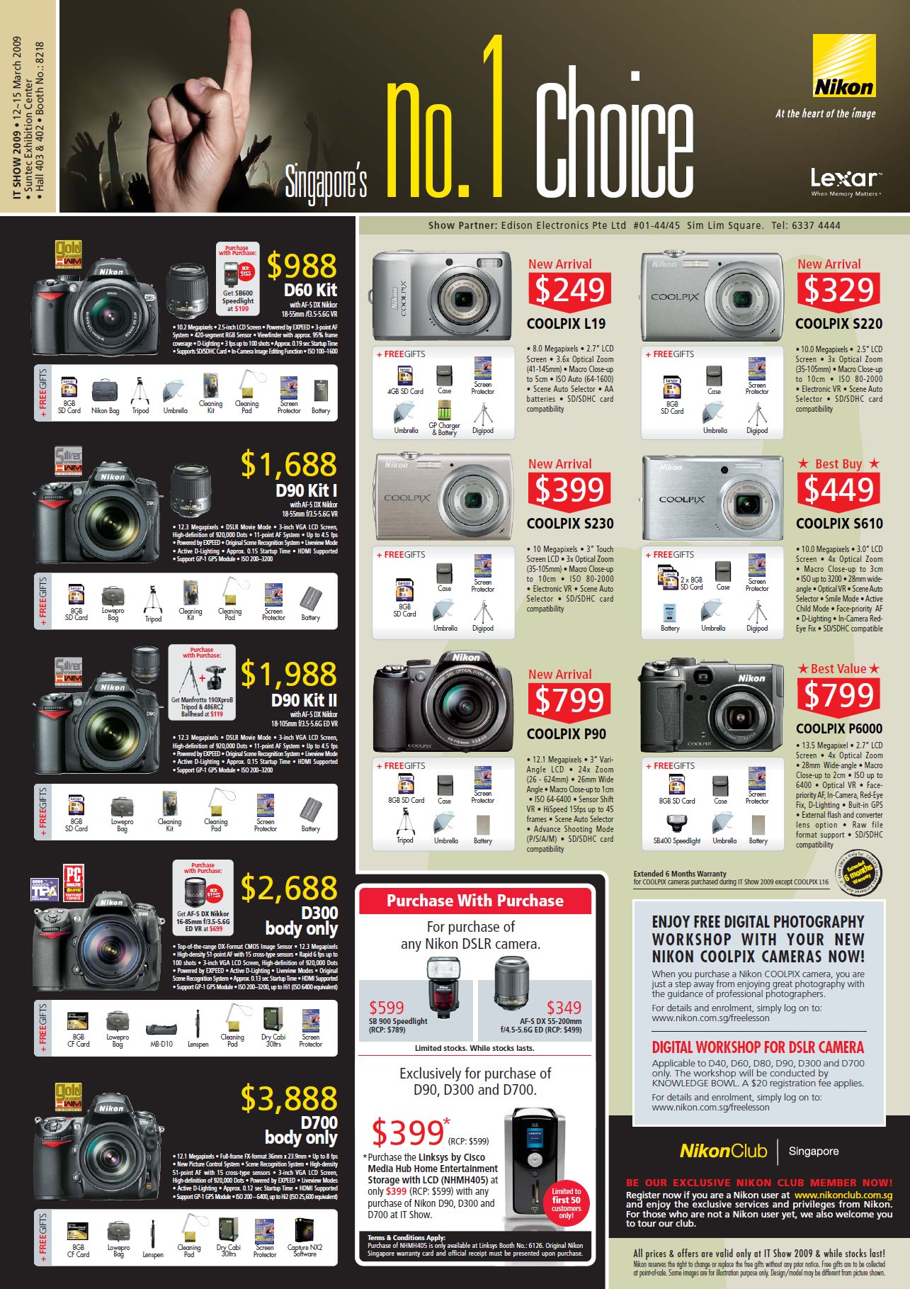 IT Show 2009 price list image brochure of Nikon DSLR