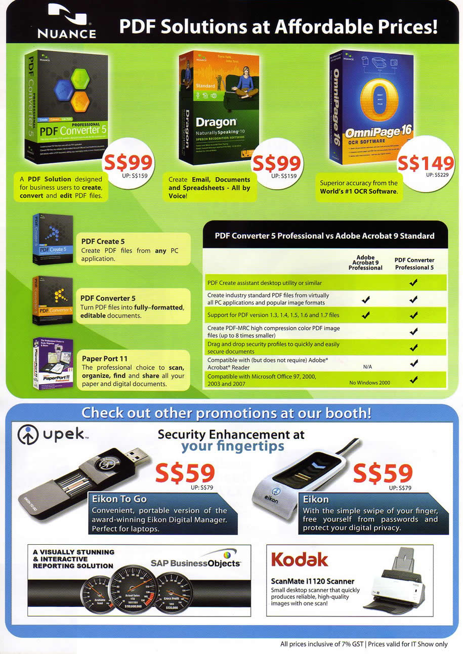 IT Show 2009 price list image brochure of Nuance PDF Solutions (coldfreeze)
