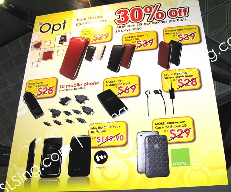 IT Show 2009 price list image brochure of Opt IPhone Accessories (vr-zone Booest)