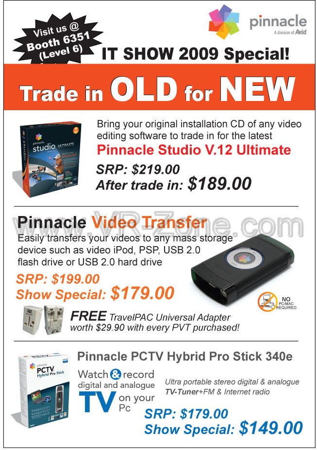 IT Show 2009 price list image brochure of Pinnacle 1 VR-Zone