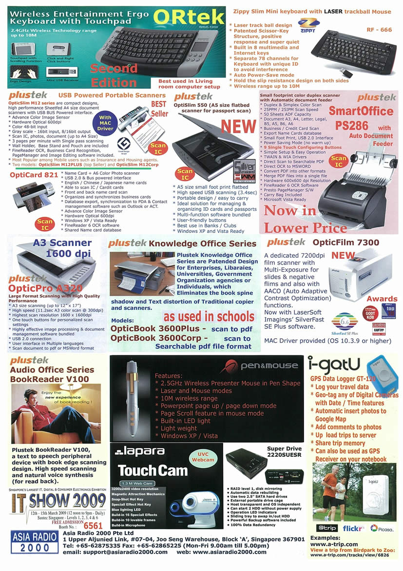 IT Show 2009 price list image brochure of Plustek Scanners OpticFilm OpticSlim (tclong)