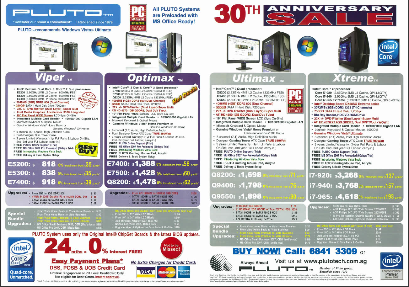 IT Show 2009 price list image brochure of Pluto Viper Optimax Ultimax Xtreme PC Desktops (hwz)
