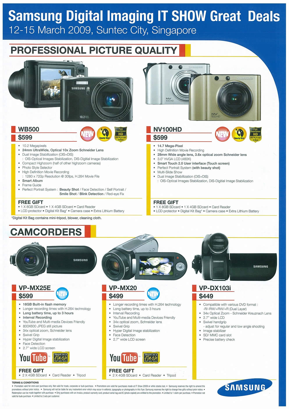 IT Show 2009 price list image brochure of Samsung Digital Cameras Camcorders (tclong)