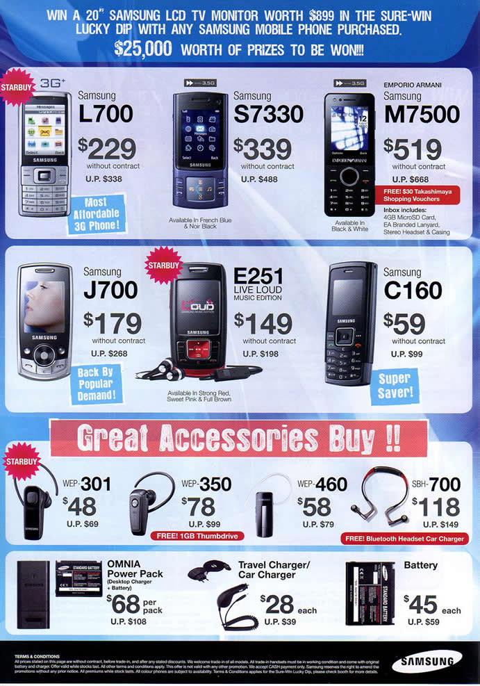 IT Show 2009 price list image brochure of Samsung Mobile Bluetooth (coldfreeze)