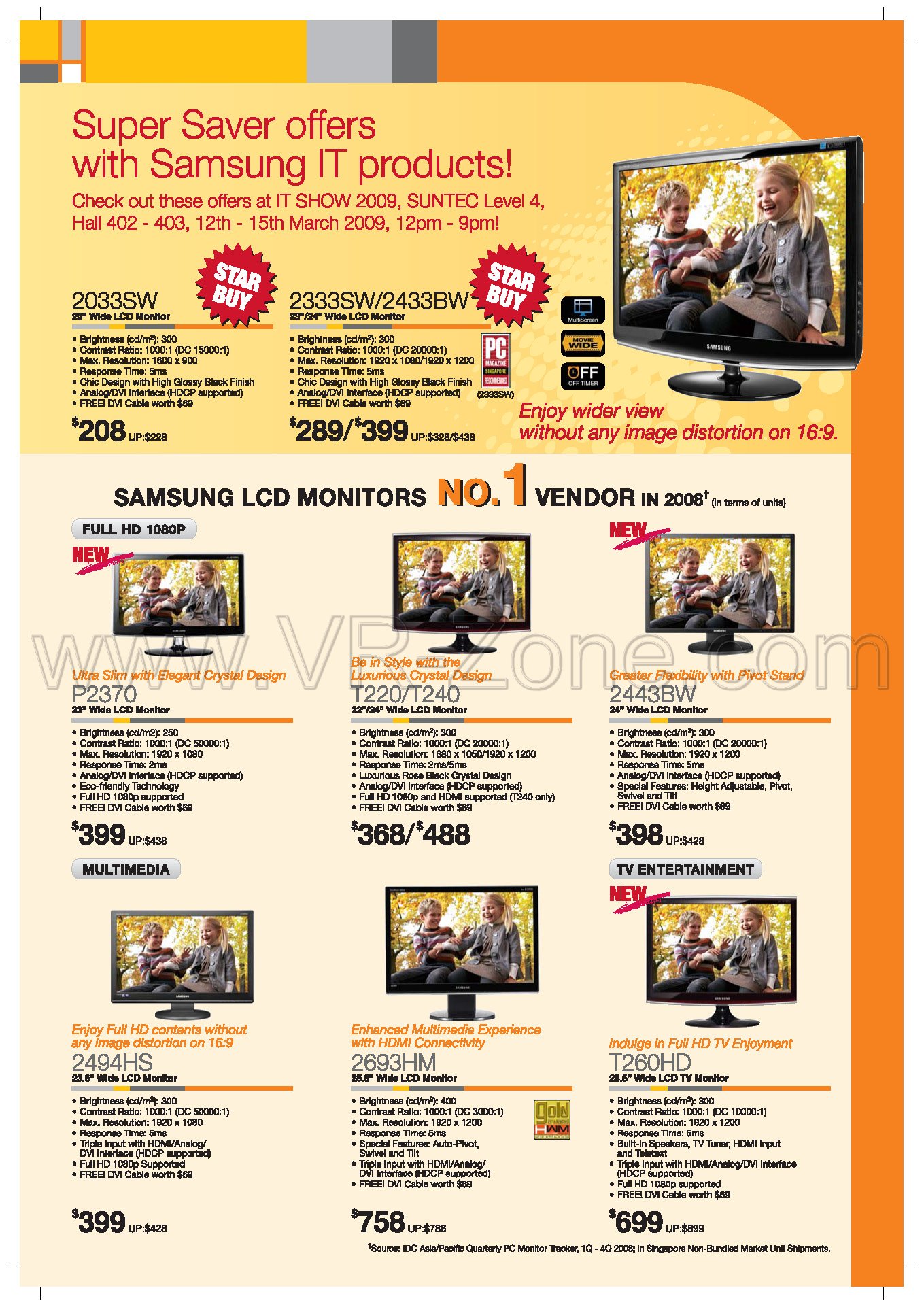 IT Show 2009 price list image brochure of Samsung LCD Monitors 1 VR-Zone