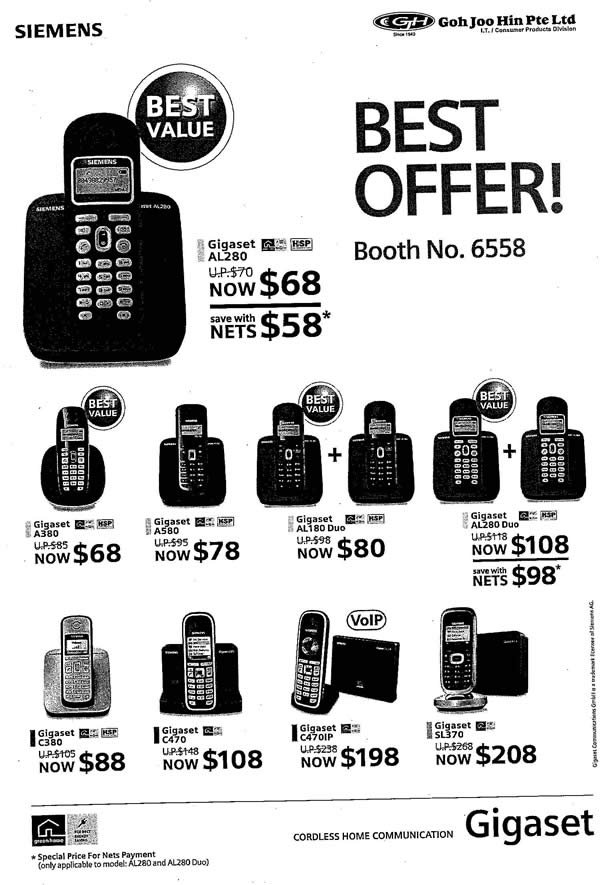 IT Show 2009 price list image brochure of Siemens Gigaset Phones (tclong)