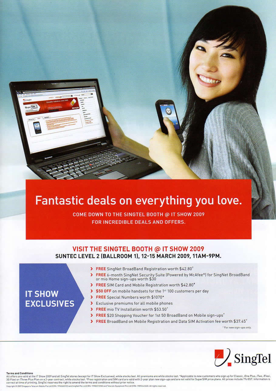 IT Show 2009 price list image brochure of Singtel Intro (coldfreeze)