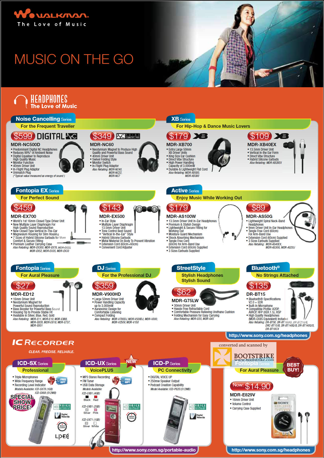 IT Show 2009 price list image brochure of Sony Headphones