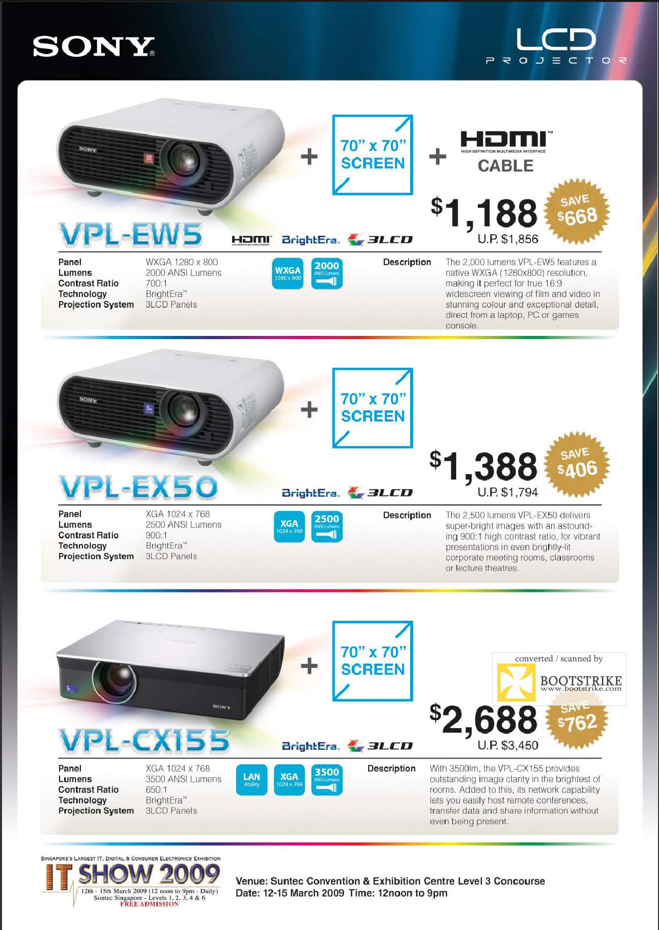 IT Show 2009 price list image brochure of Sony LCD Projectors 2