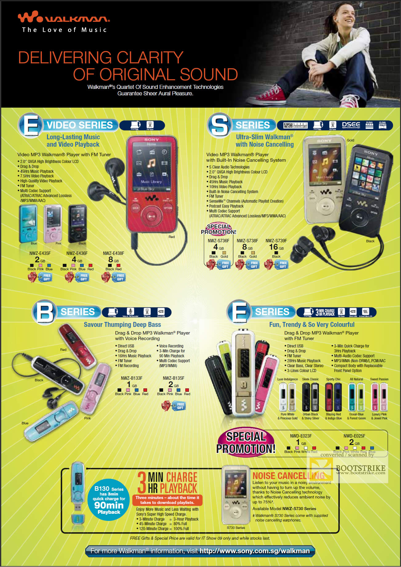 IT Show 2009 price list image brochure of Sony Walkman