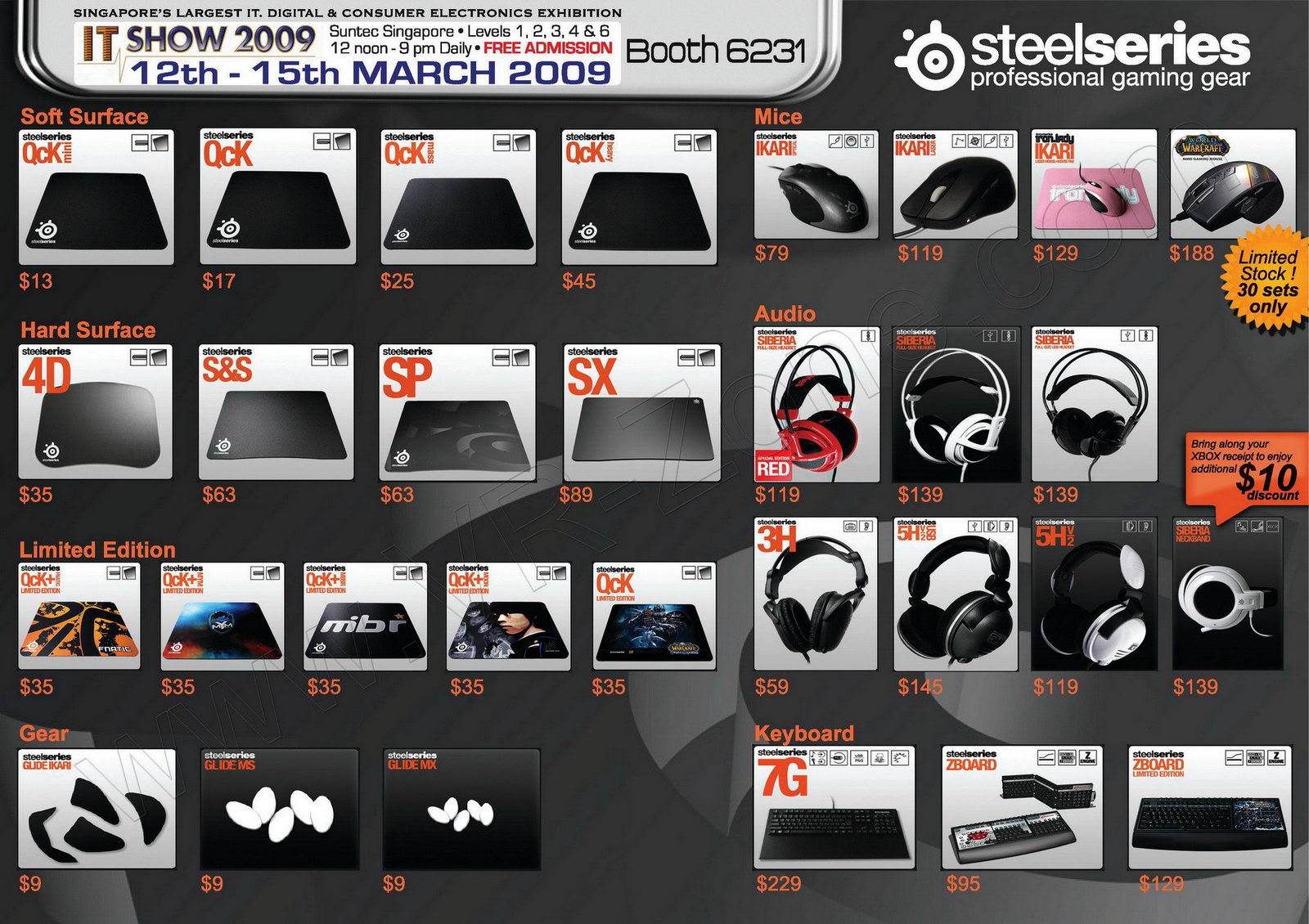 IT Show 2009 price list image brochure of Steelseries VR-Zone