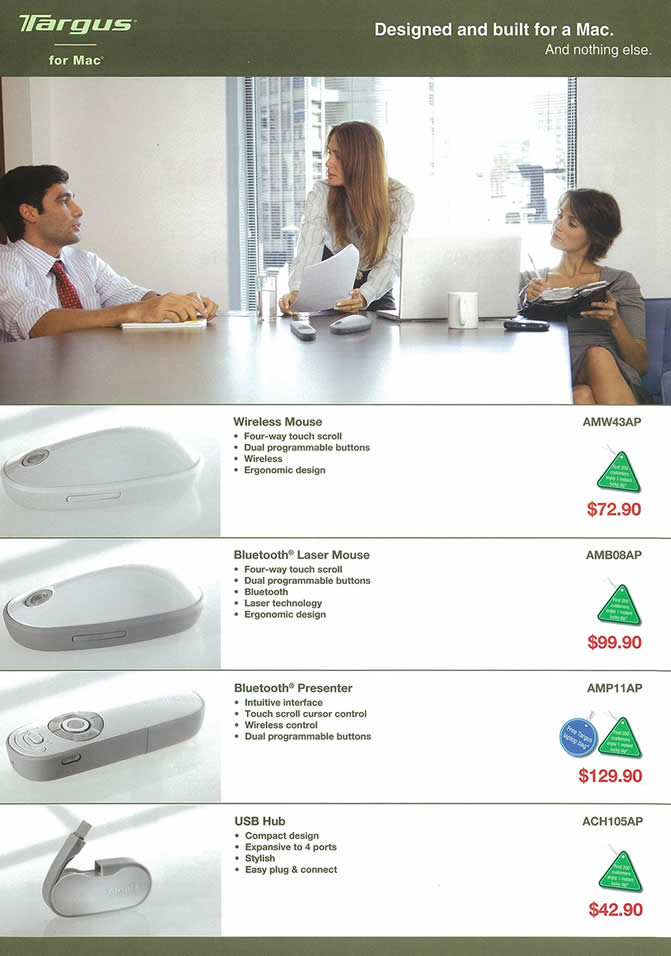IT Show 2009 price list image brochure of Targus Mac Mouse Bluetooth USB Tclong