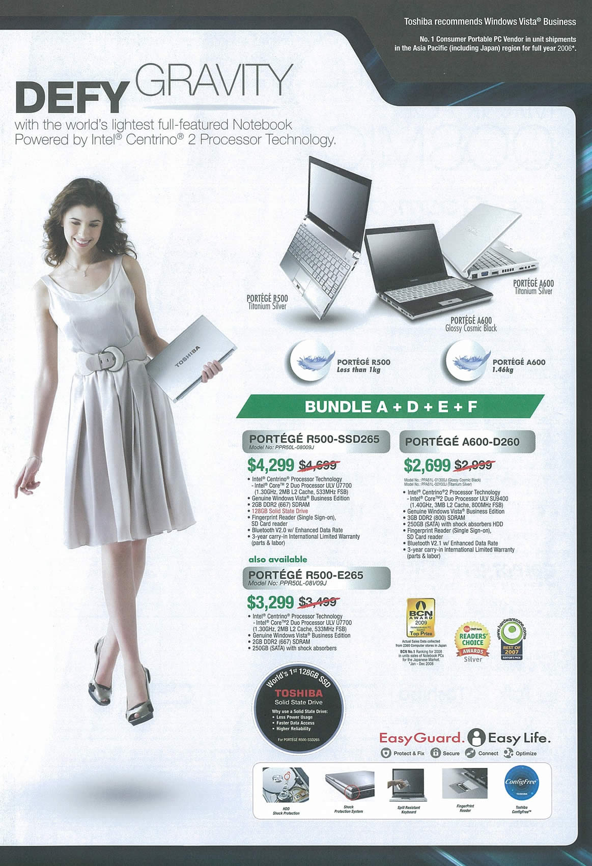 IT Show 2009 price list image brochure of Toshiba Notebooks Portege Tclong