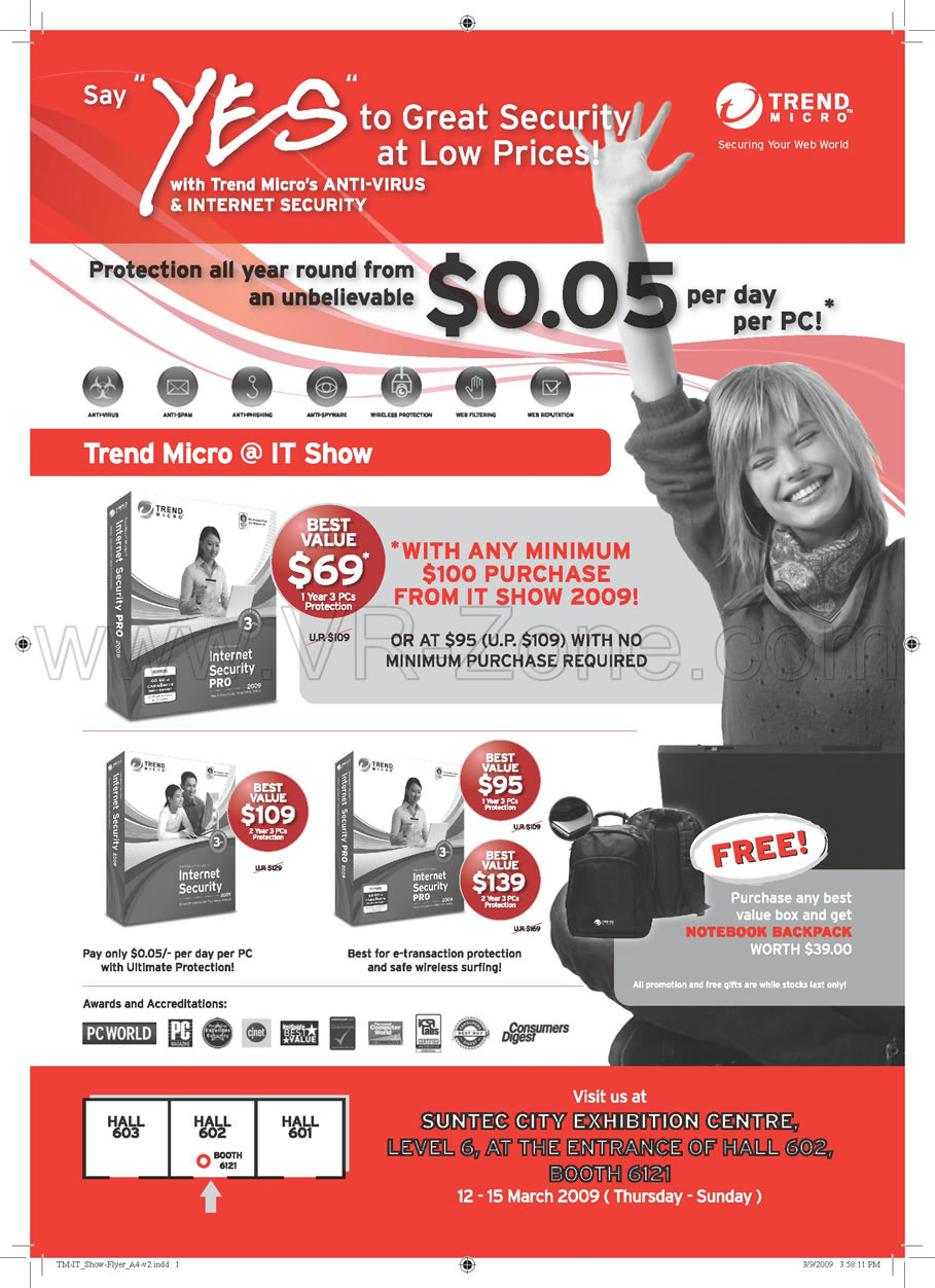 IT Show 2009 price list image brochure of Trend Micro P1 VR-Zone