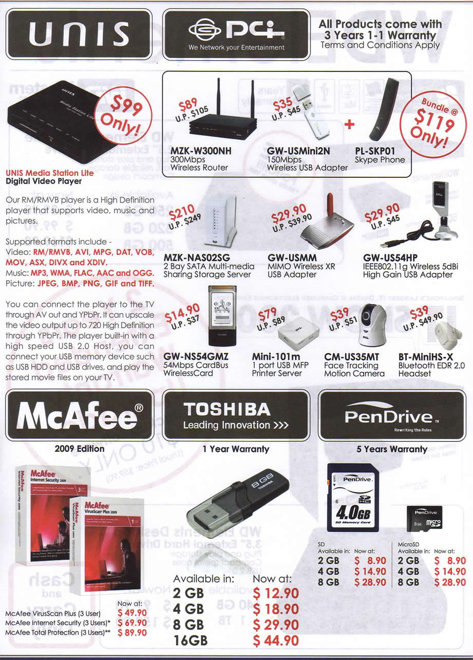 IT Show 2009 price list image brochure of UNIs PCI (coldfreeze)