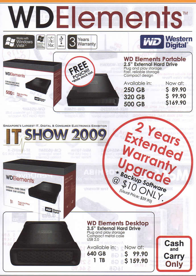 IT Show 2009 price list image brochure of Western Digital Elements (coldfreeze)