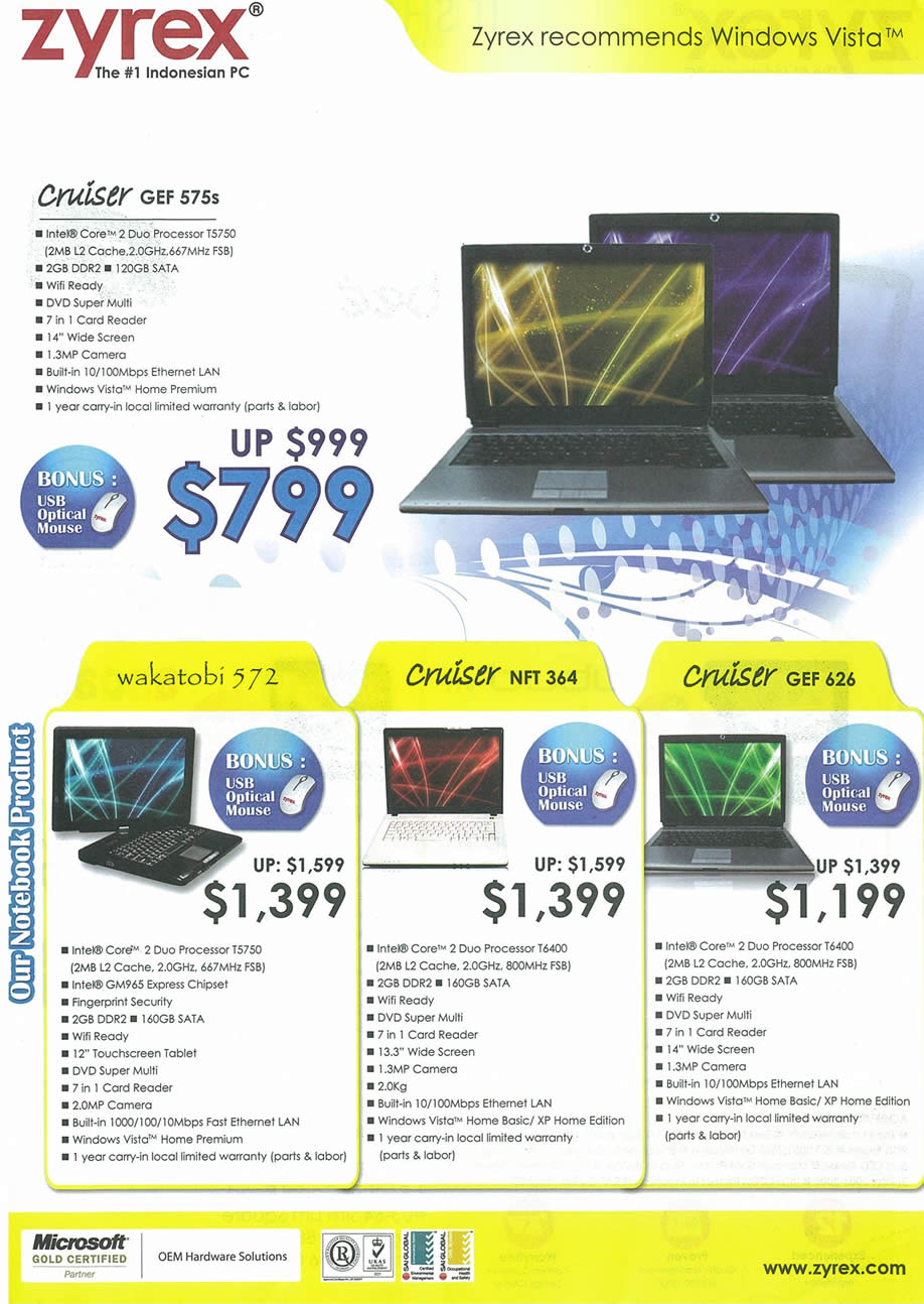 IT Show 2009 price list image brochure of Zyrex Wakatobi Cruiser Gef Tclong
