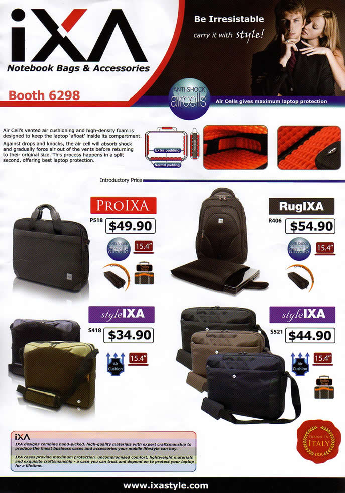 IT Show 2009 price list image brochure of IXA Notebook Bags (coldfreeze)
