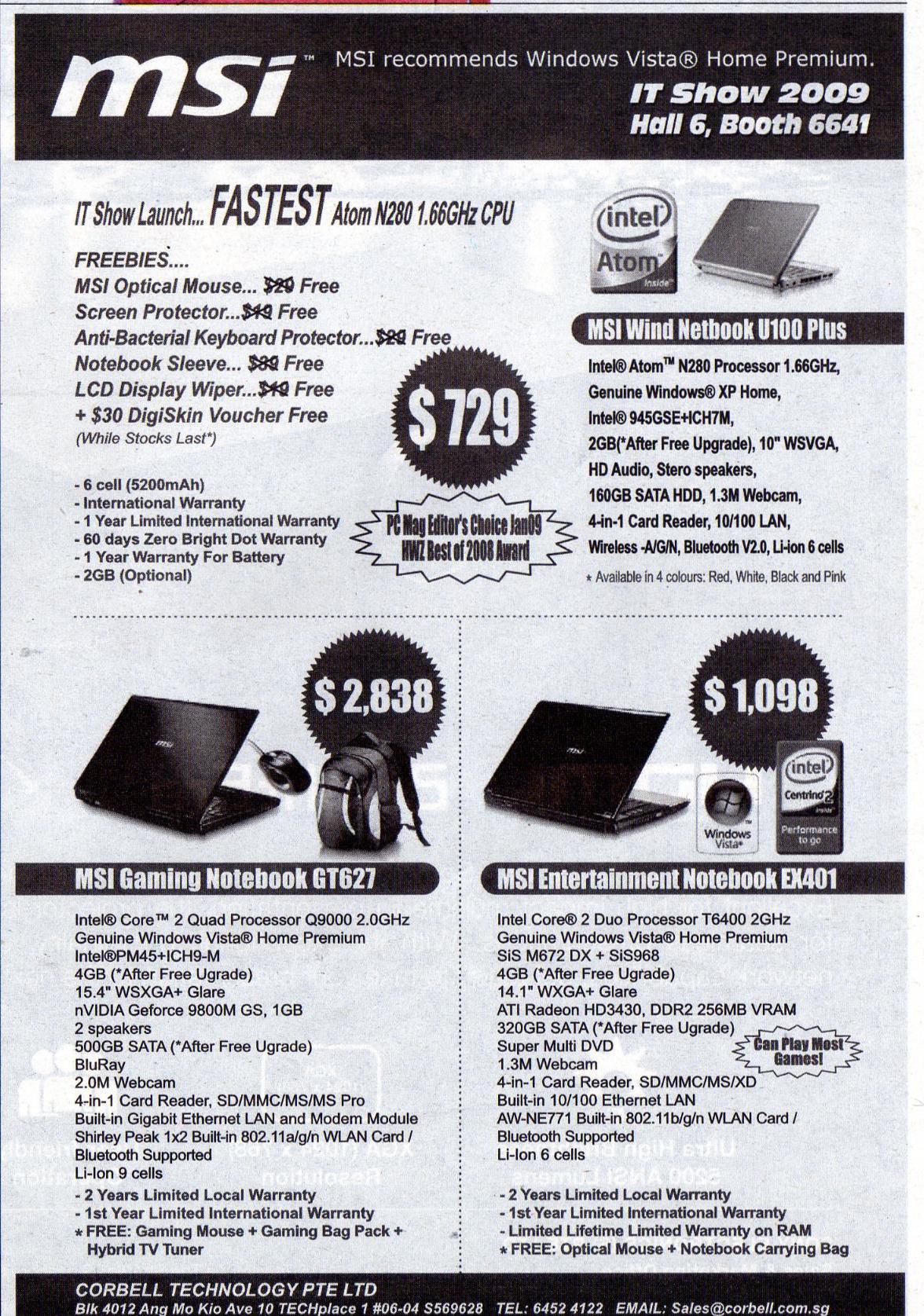IT Show 2009 price list image brochure of Msi Laptops (coldfreeze)