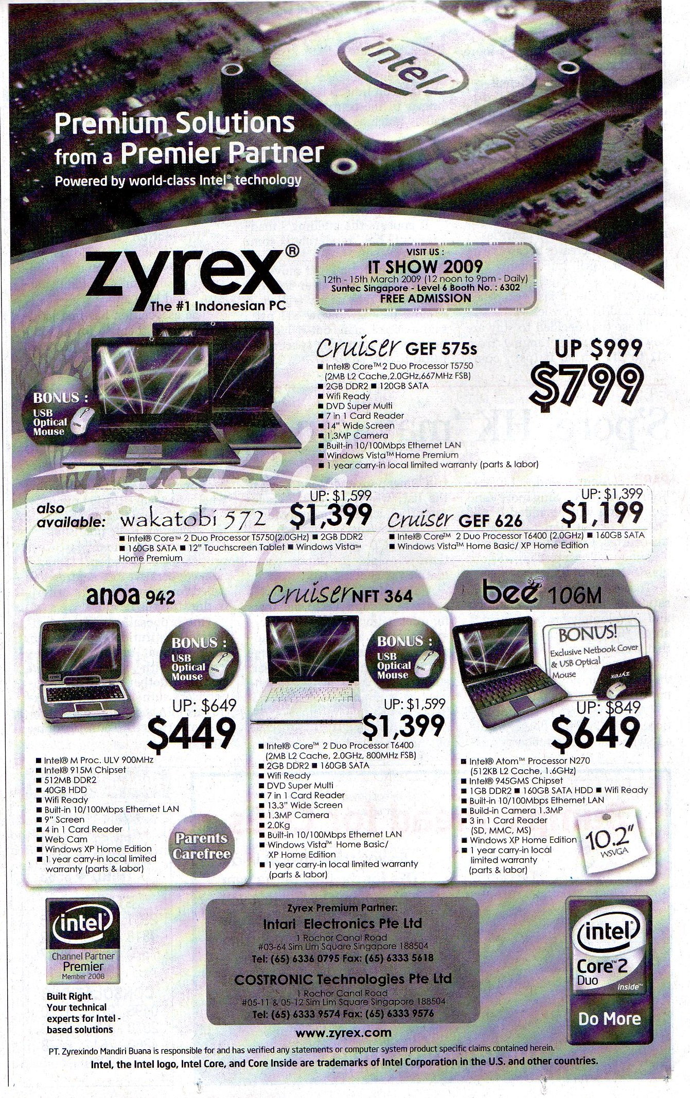 IT Show 2009 price list image brochure of Zyrax Notebooks (coldfreeze)