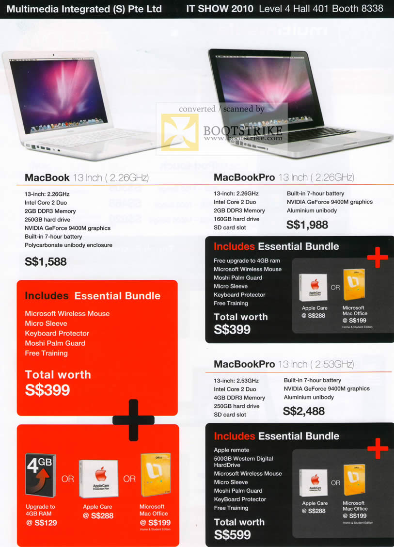 IT Show 2010 price list image brochure of Apple MacBook Pro Multimedia Integrated